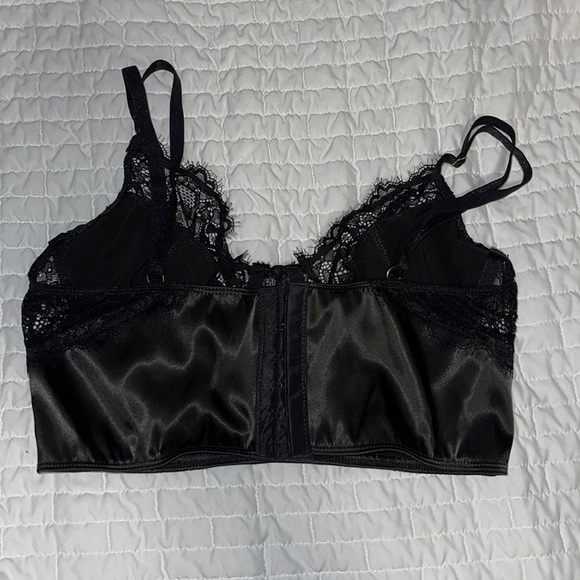 Intimate black “leather” lace crop top - Picture 5 of 6